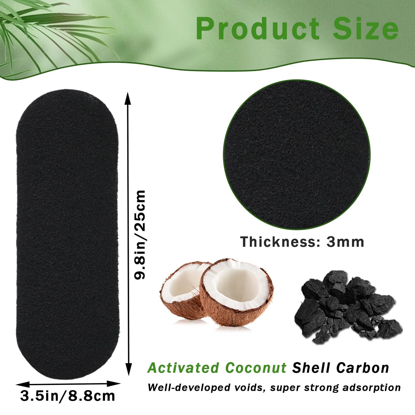 Filtros de carbón activado de cáscara de coco para aspas de ventiladores techo