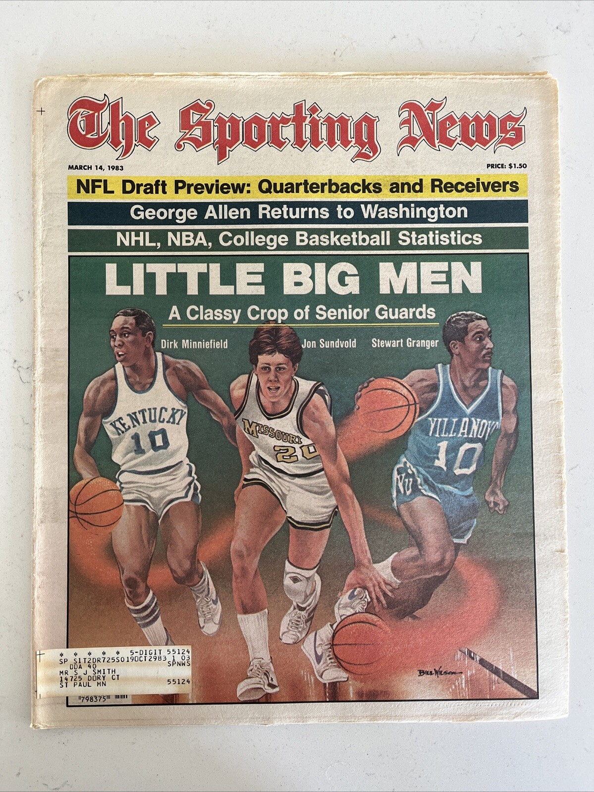 The Sporting News Oct 31,1983 Jon Sundvold,Stewart Granger,Minniefield (B136)