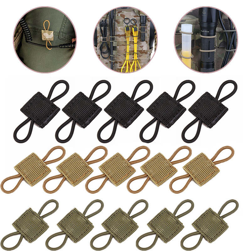 Tactical PTT Retainer Molle Retainers Webbing Communication Cable Fastener 10Pcs