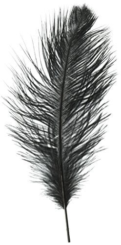 Firefly Imports PSNS7148BK Homeford Decorative Ostrich Feather Black 15-Inch