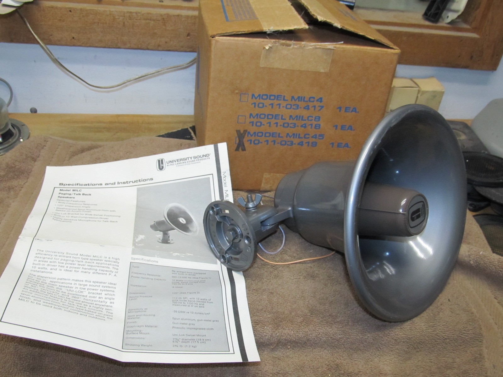 University Sound Model MILC Paging/Talk Back Speaker, NEW IN BOX, 2 Available