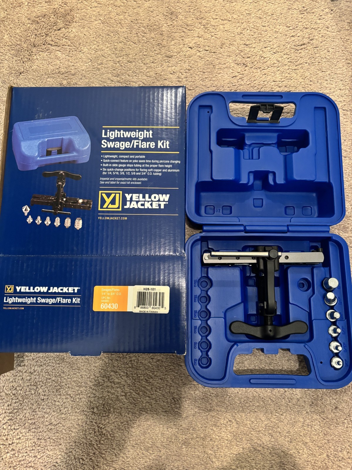 Yellow Jacket 60430 Lightweight Swaging and Flaring Tool Kit
