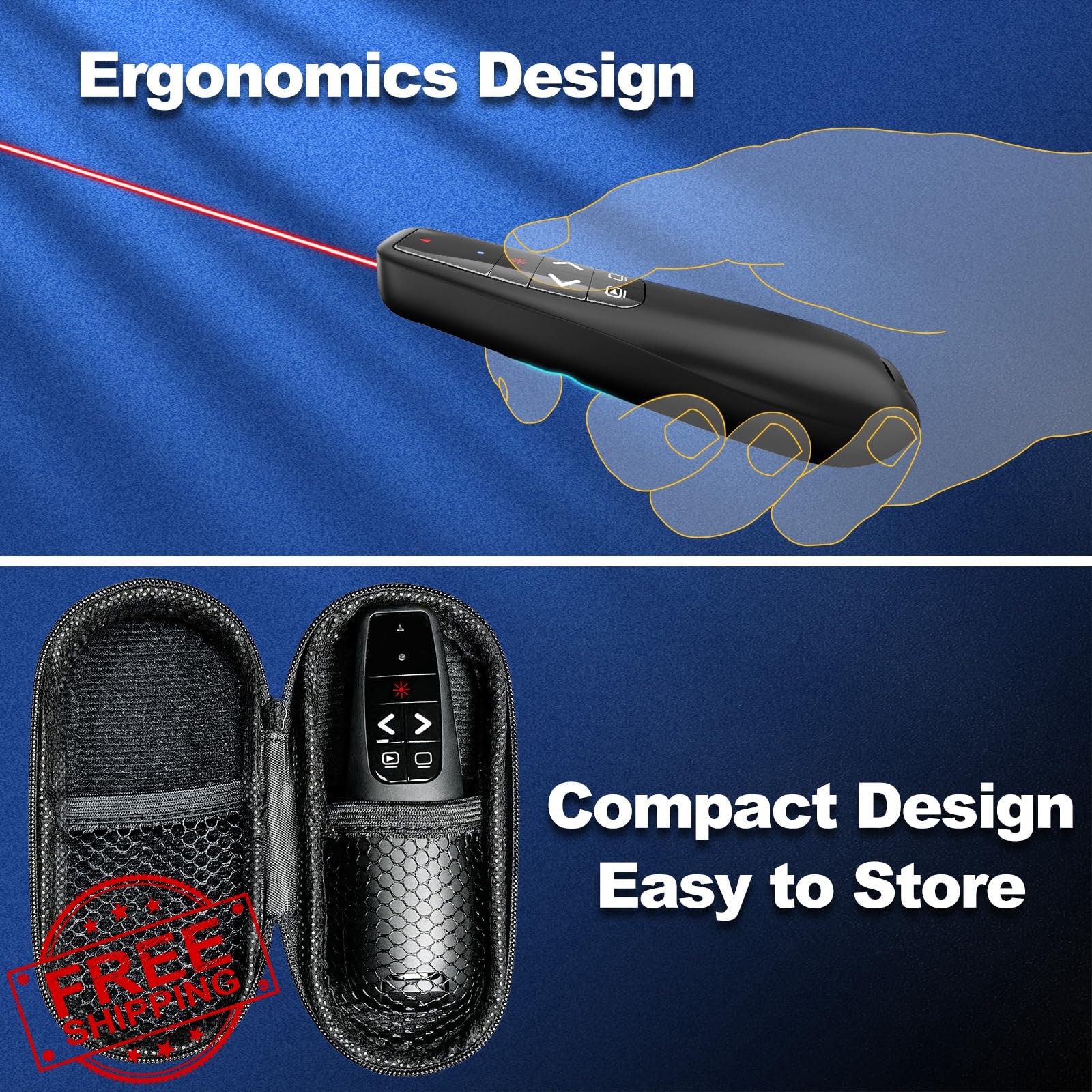 Presentation Clicker Remote, 4 Units with Cases, Wireless PowerPoint