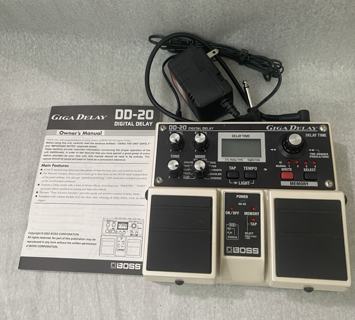 Boss DD-20 Delay Guitar Effect Pedal w/ Manual