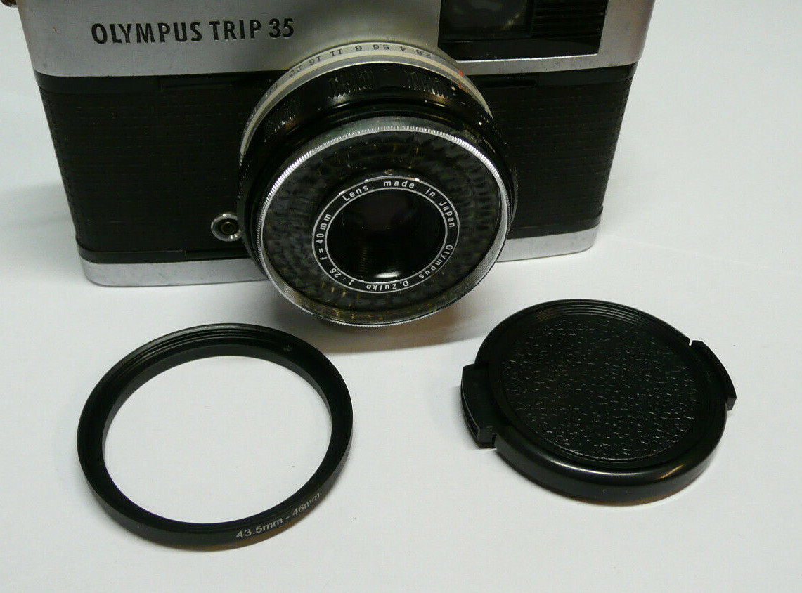 NEW Olympus Trip 35 43.5mm to 46mm Filter Step Up Ring & Lens Cap