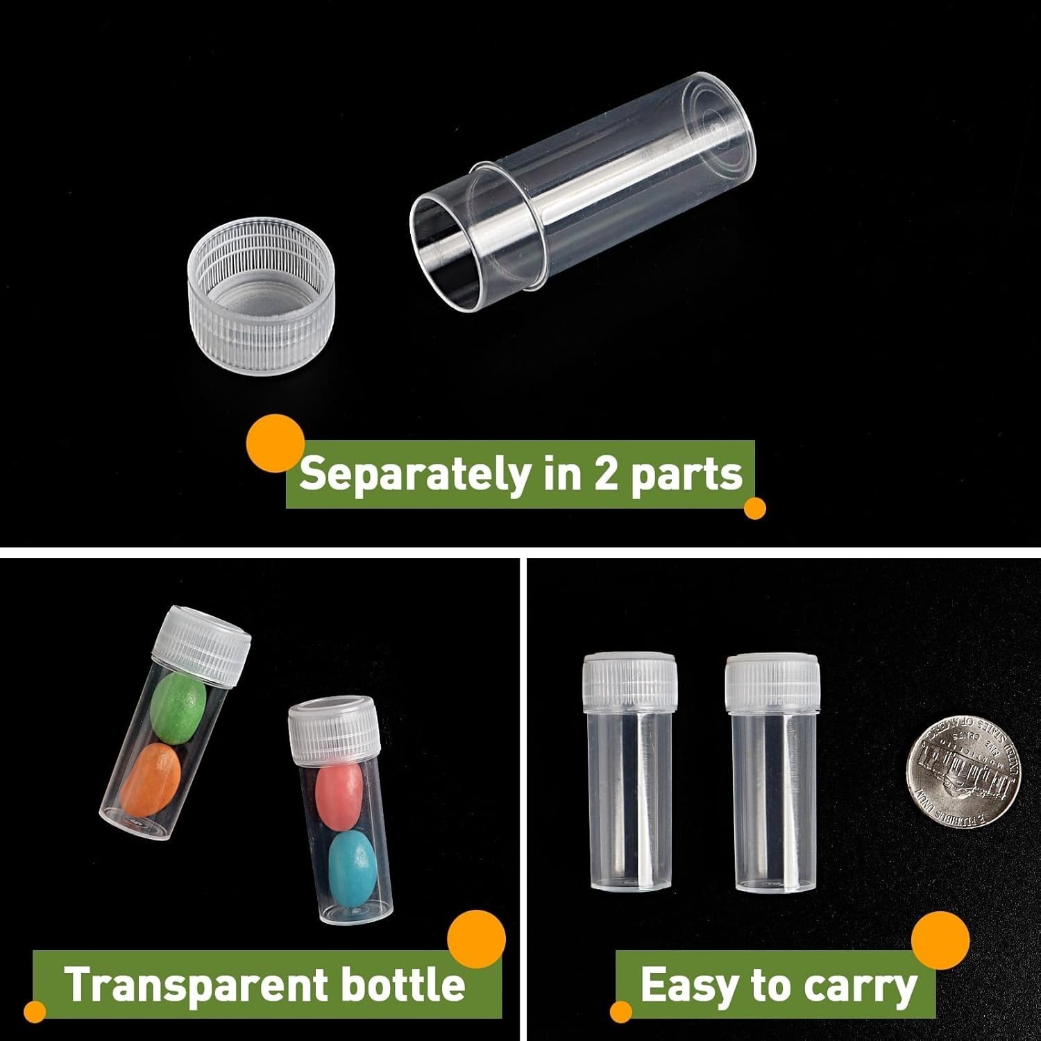 Durable 5ml Plastic Sample Bottles - 120 Count Mini Vials for Organized Storage
