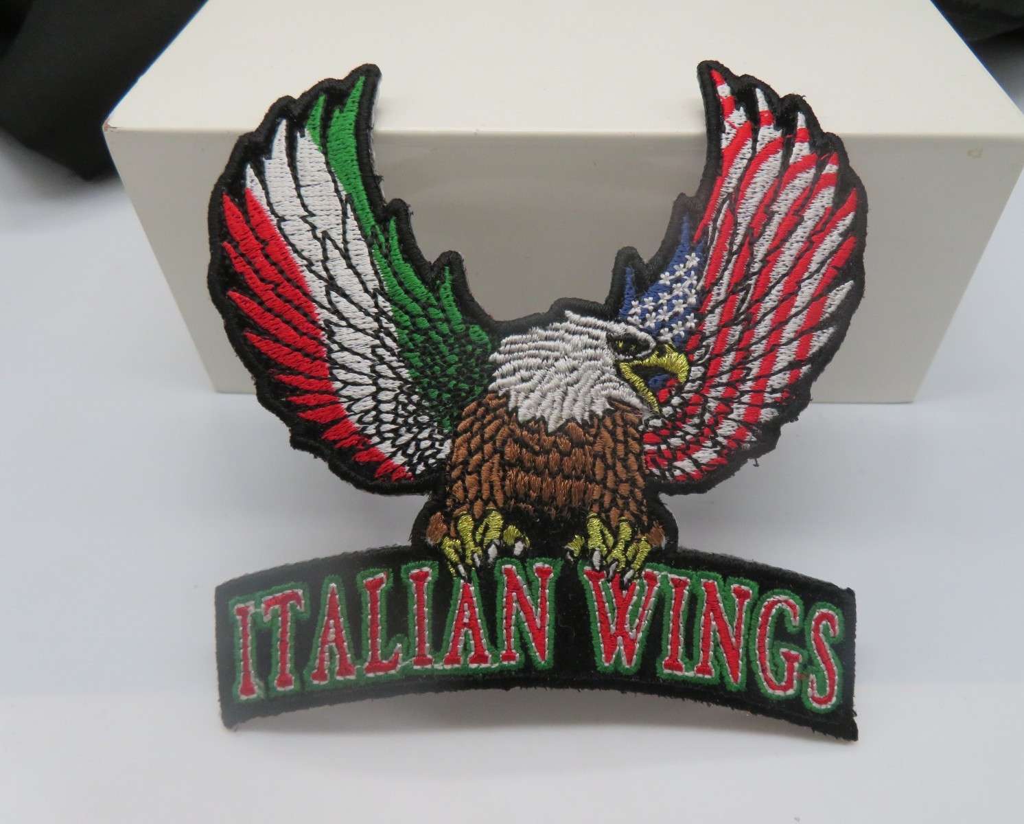 Italian Wings Motorcycle Biker Vest Jacket Patch Eagle American Flag