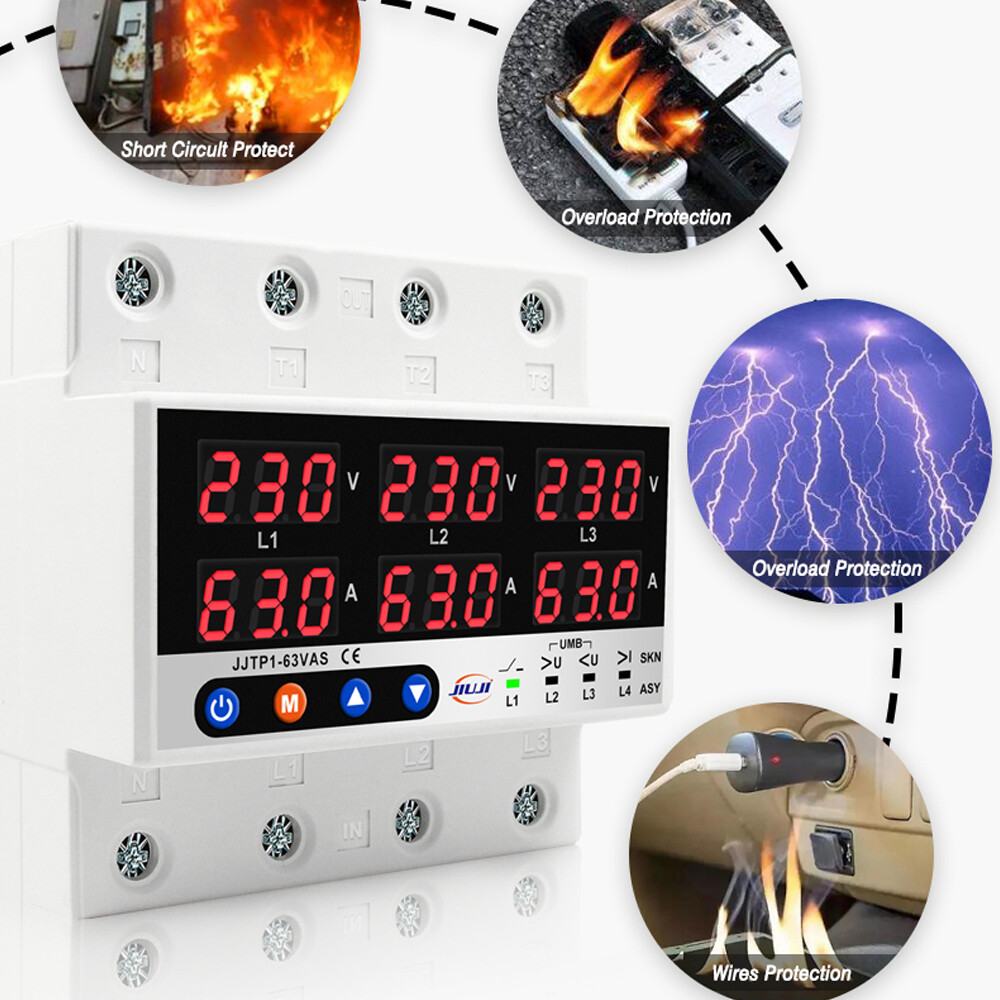 Three Phase Voltage and Current Protector Synchronous &Asynchronous Working R4R3