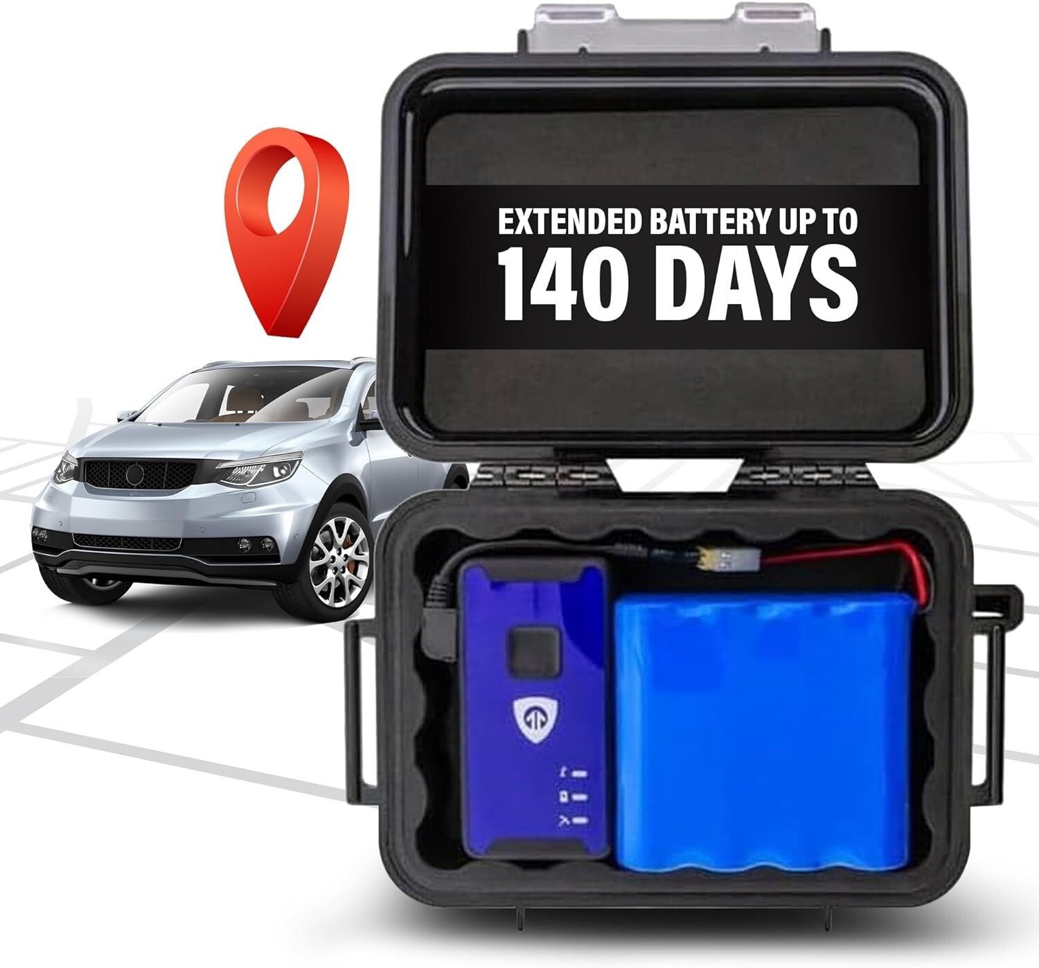 GPS Car Tracker - Hidden Tracker for Vehicles - Long Lasting Battery 140-Day ...