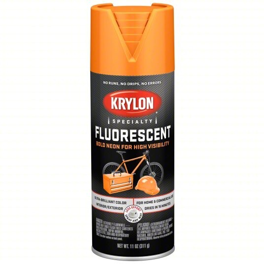 KRYLON 3102 2-Pack Fluorescent Yellow Orange - Bold Neon for High Visibility