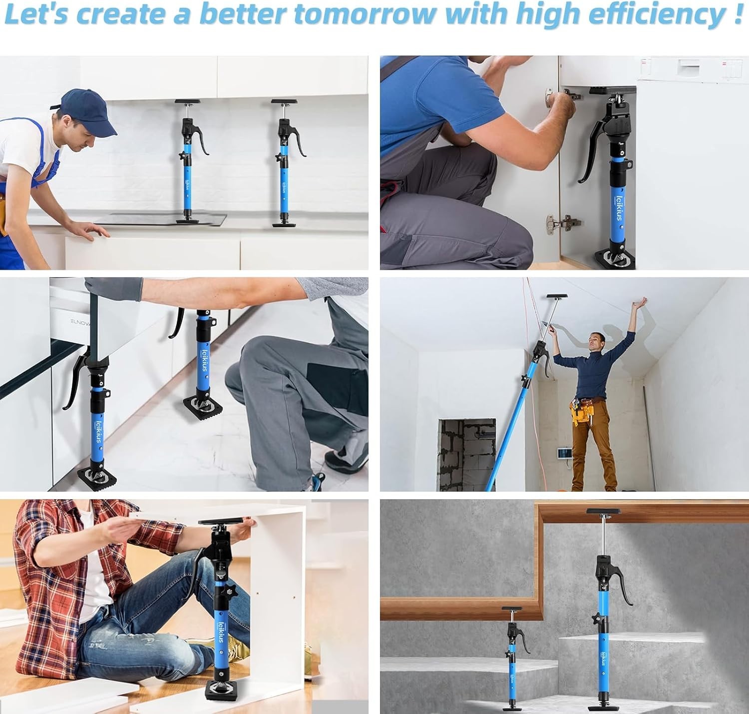 Cabinet Jacks for Installing Cabinets Drywall Support Pole Adjustable Extend ...