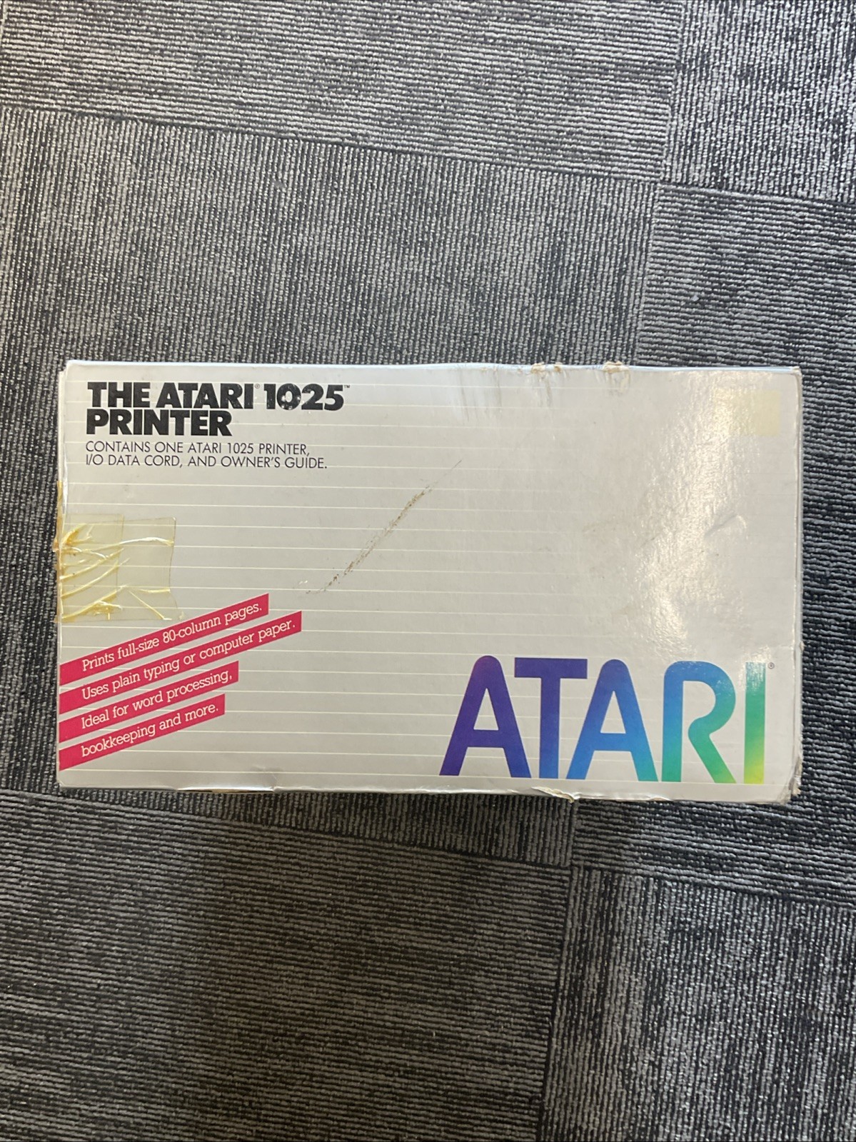 Atari 1025 Printer - In Box - Power On - Untested - Cables - Matching Serials