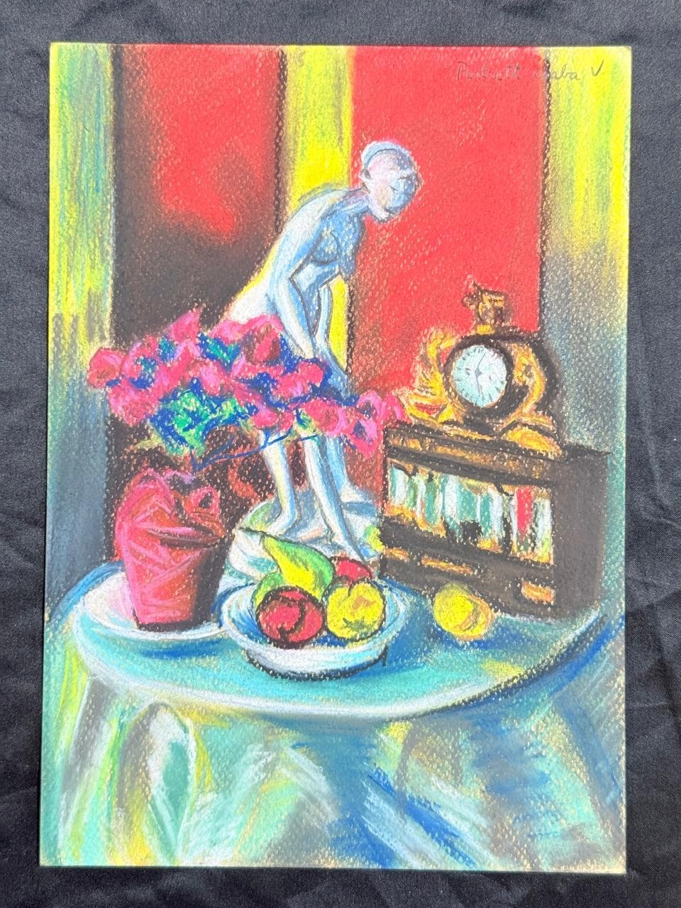 Vilmos Csaba Perlrott (Handmade) Mixed Media Paper Drawing Signed and Stamped