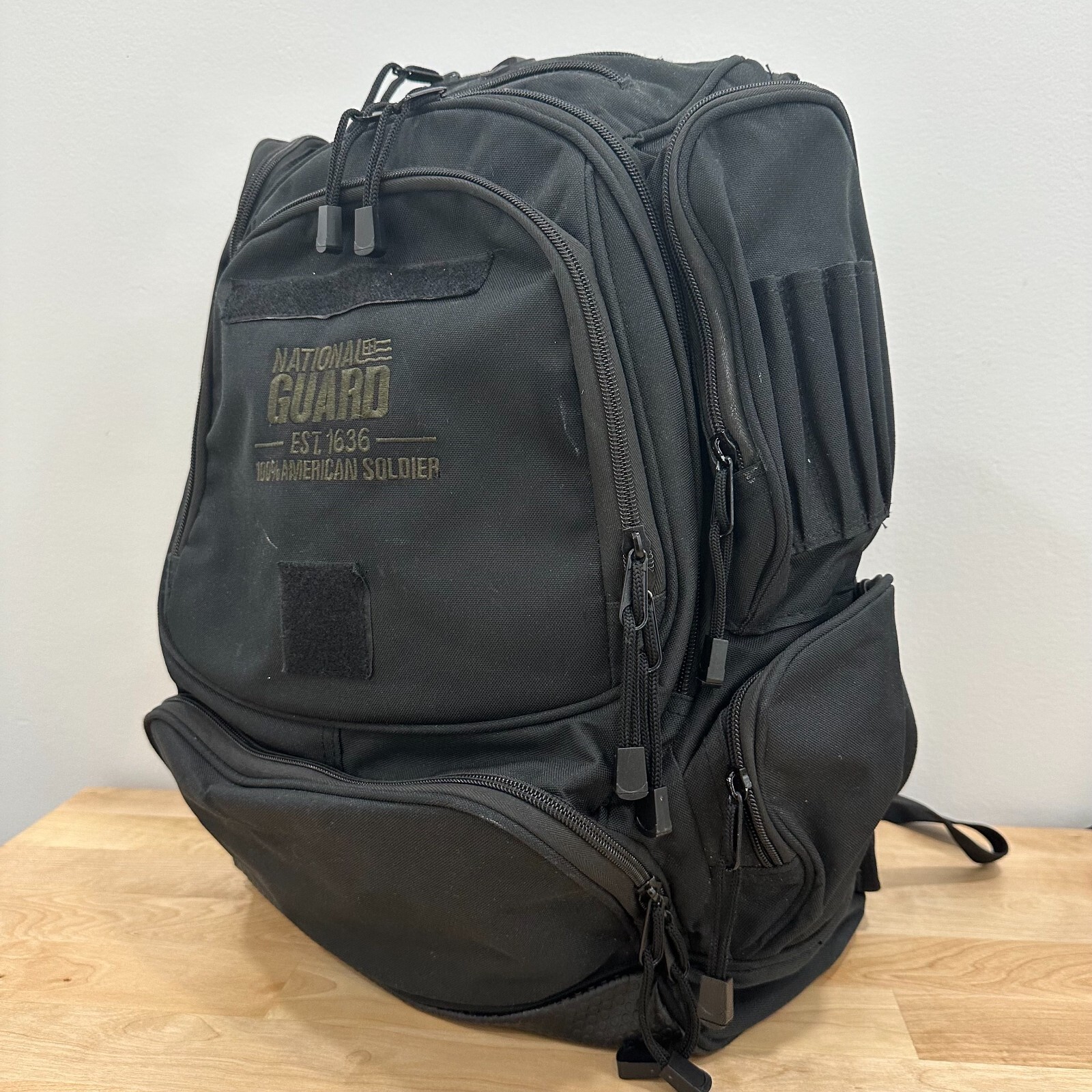 US "NATIONAL GUARD" Tactical Military Outdoor Backpack Medium 40L - Black