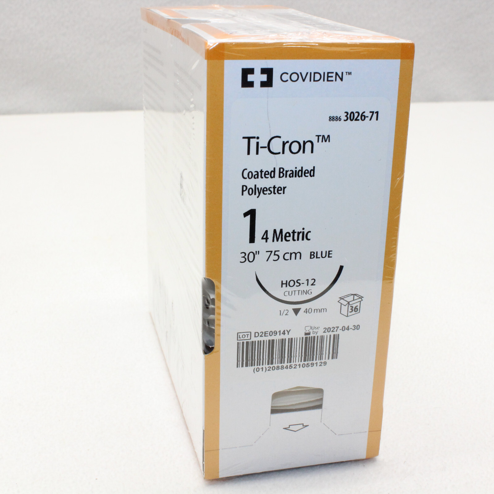 COVIDIEN Sz 1 Ti-Cron 88863026-71 Box of 36 30" FOR TRAINING / RESEARCH EXP 4/27