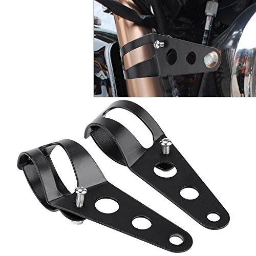 35-43mm Fork Headlight Mounting Bracket, Universal Motorcycle Headlight Black