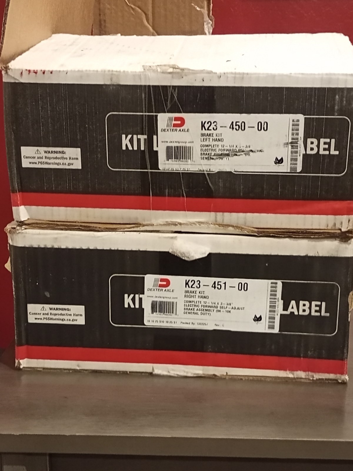 Dexter K23-450-00 & K23-451-00 Electric Trailer Brake Kit  Left & Right