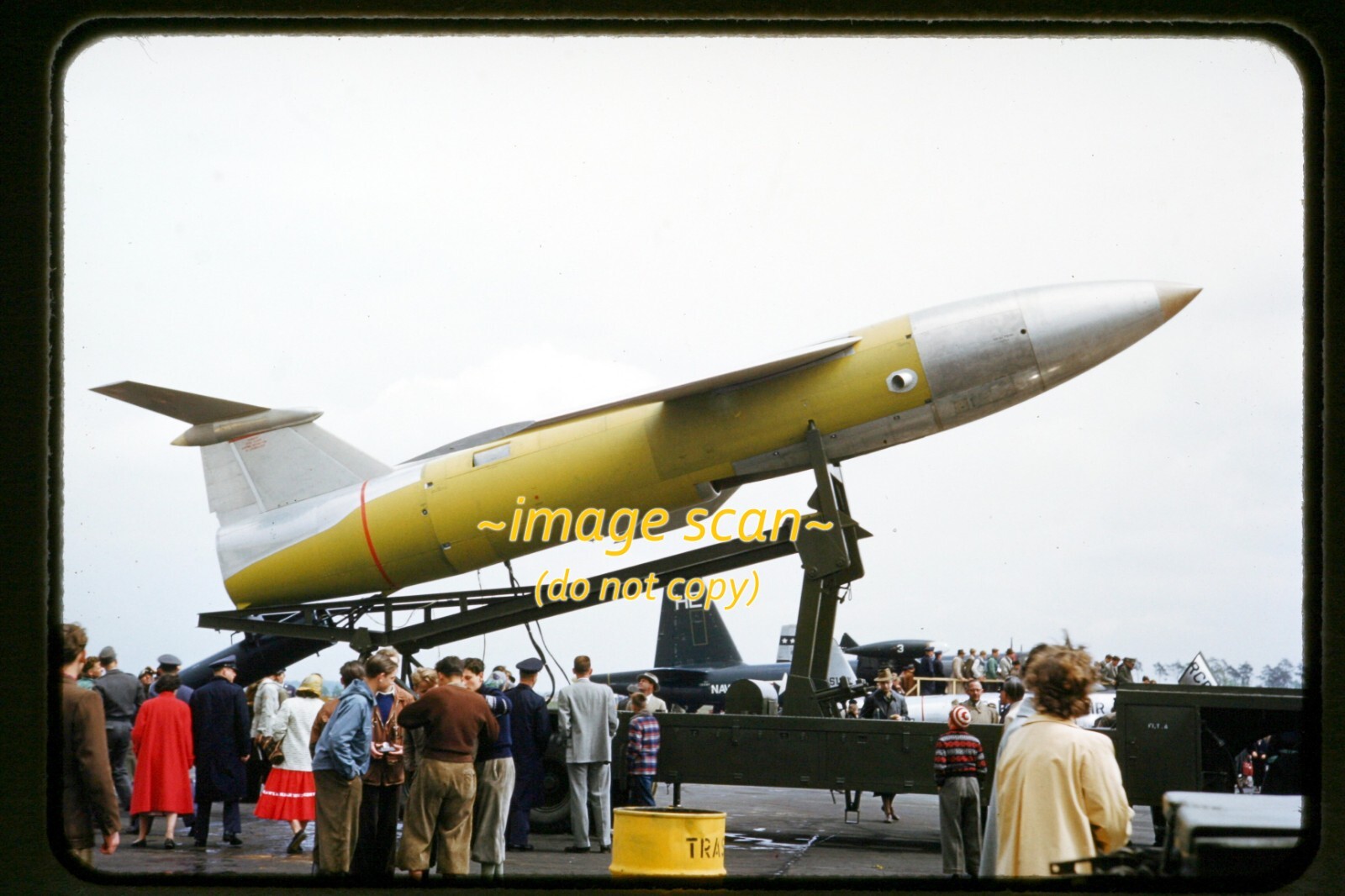 USAF Martin MGM-1 Matador Missile in Europe in early 1950s, Kodachrome Slide n3b