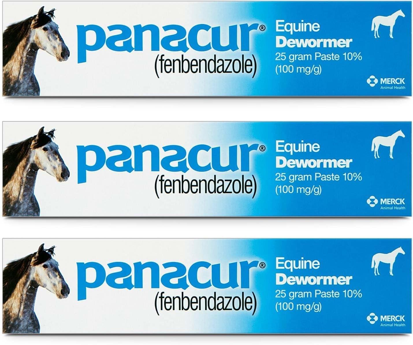 3 Pack Dewormer Horse Paste 10%, 100mg Each