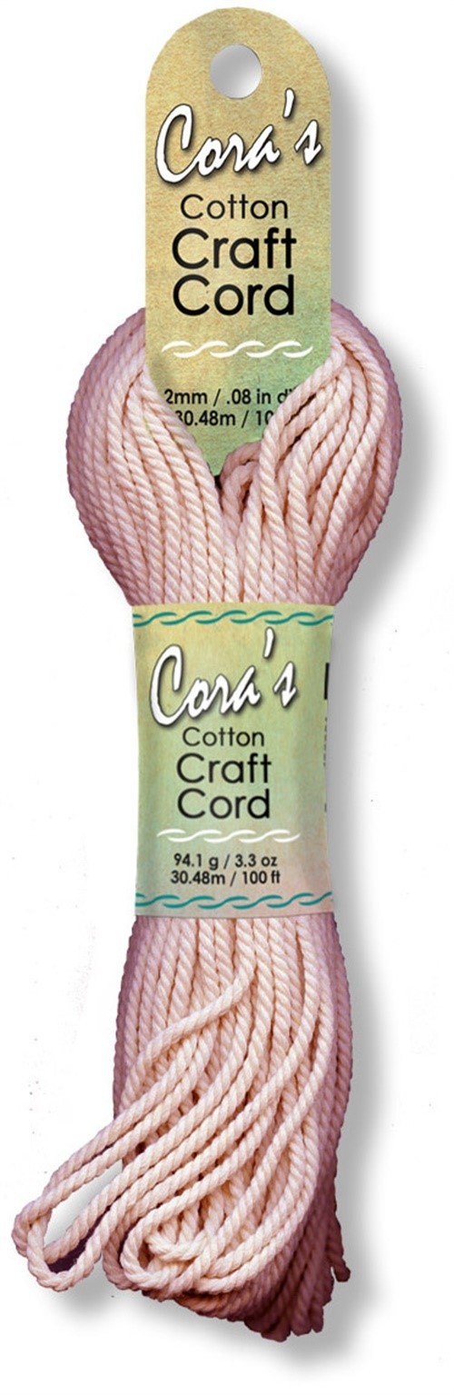 Pepperell Cara's Cotton Craft Cord 2mmx100'-Blush Pink