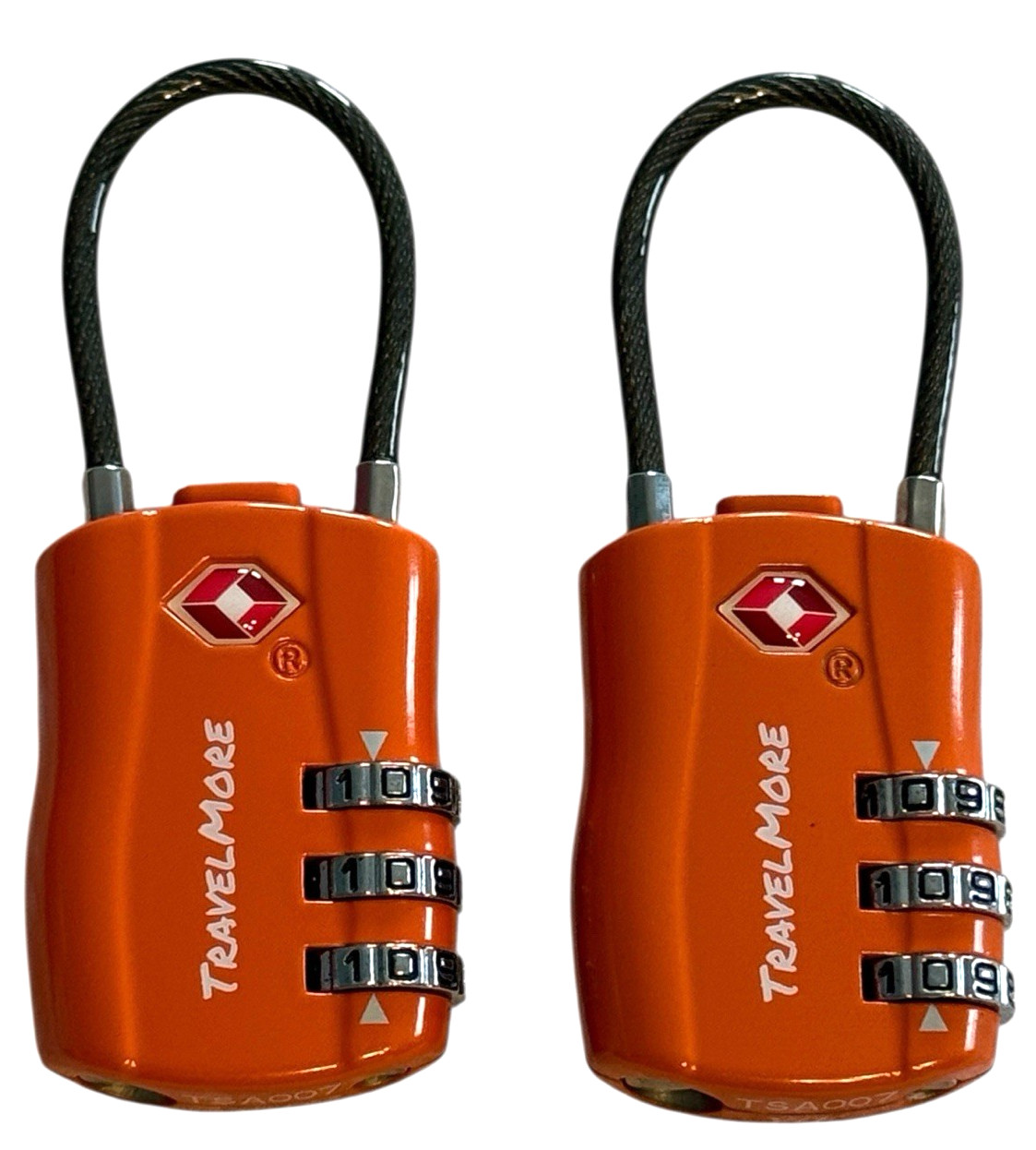 TSA Approved Travel Lock, 2-Pack Combination Cable Luggage Locks, Push Button