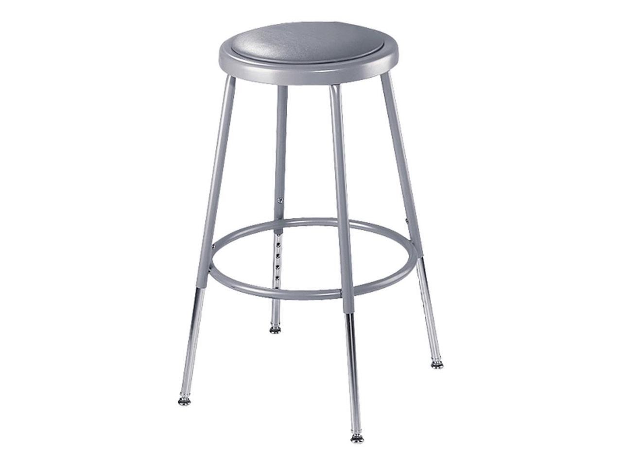 NPS 6418H 6400 Series Height Adjustable HD Vinyl Padded Steel Stool - Backless -