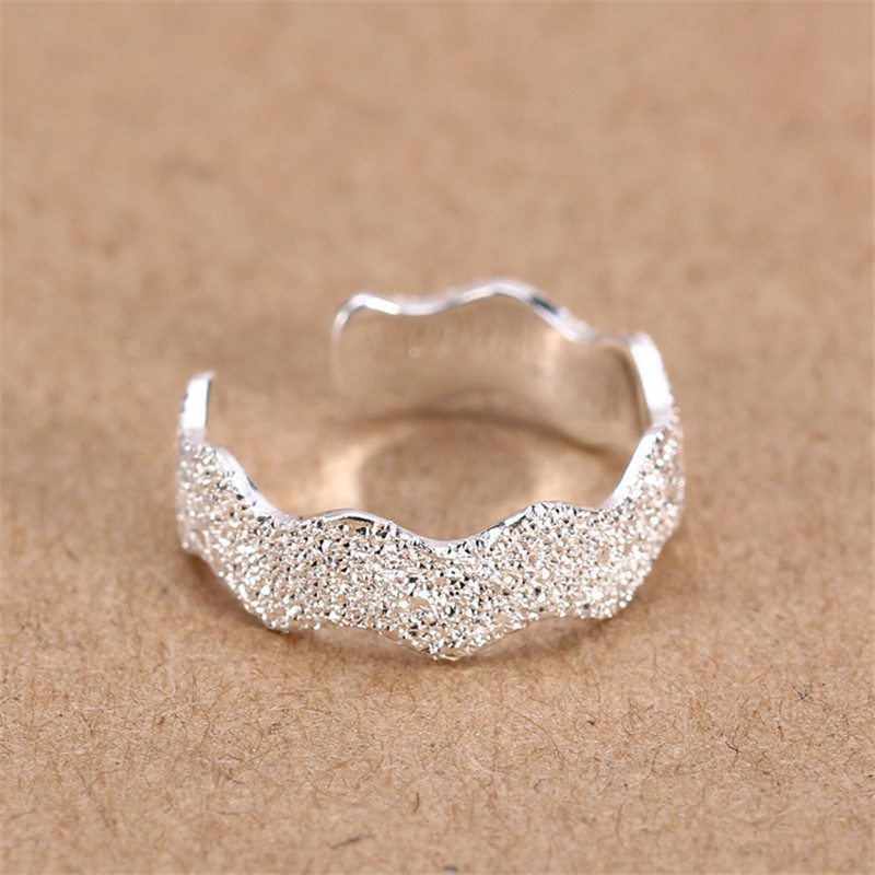 One size 925 Silver Plated Genuine Ring Simplicity Adjustable Fashion
