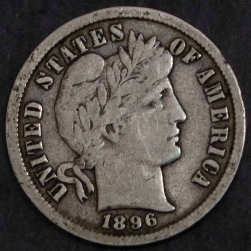 1896-S Barber Dime- San Francisco, Good Details For Coin Collectors