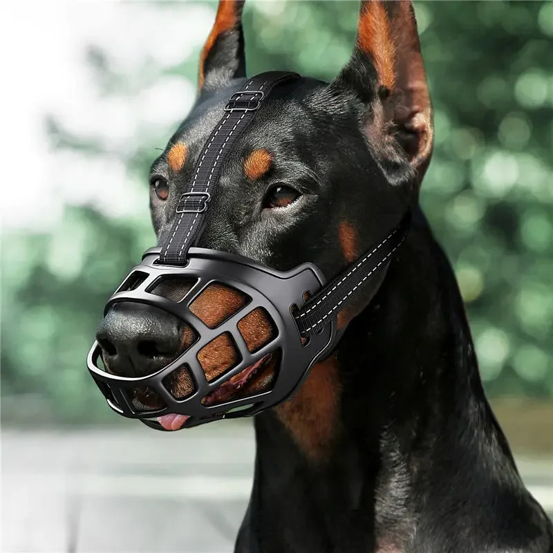 Cute Popular Anti-biting Adjustable Dog Muzzle Breathable with Reflecti
