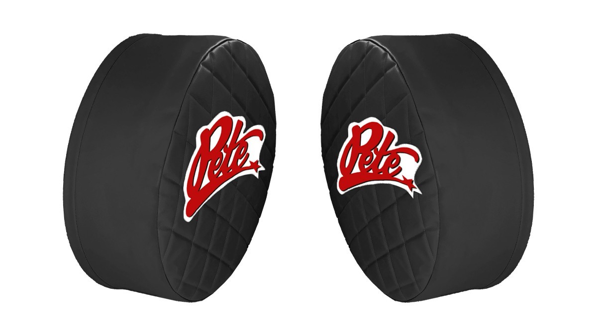 26" BLACK w/ Pete Logo Fuel Tank End Covers for Tanks that are 26" Diameter