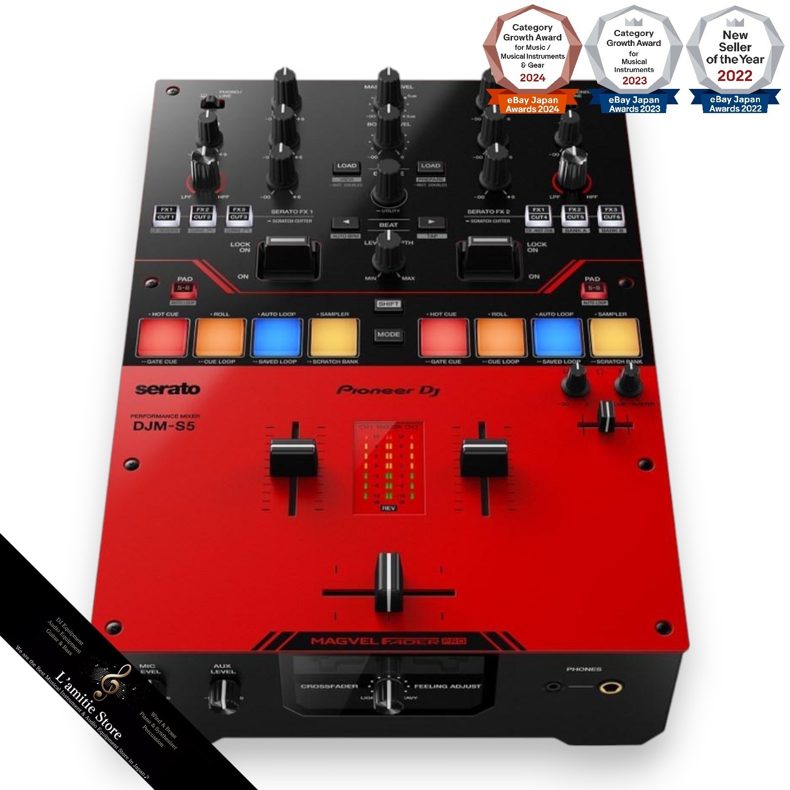 Pioneer DJ Mixer DJM-S5 Red Black Console Limited 2-Channel Japan Digital New
