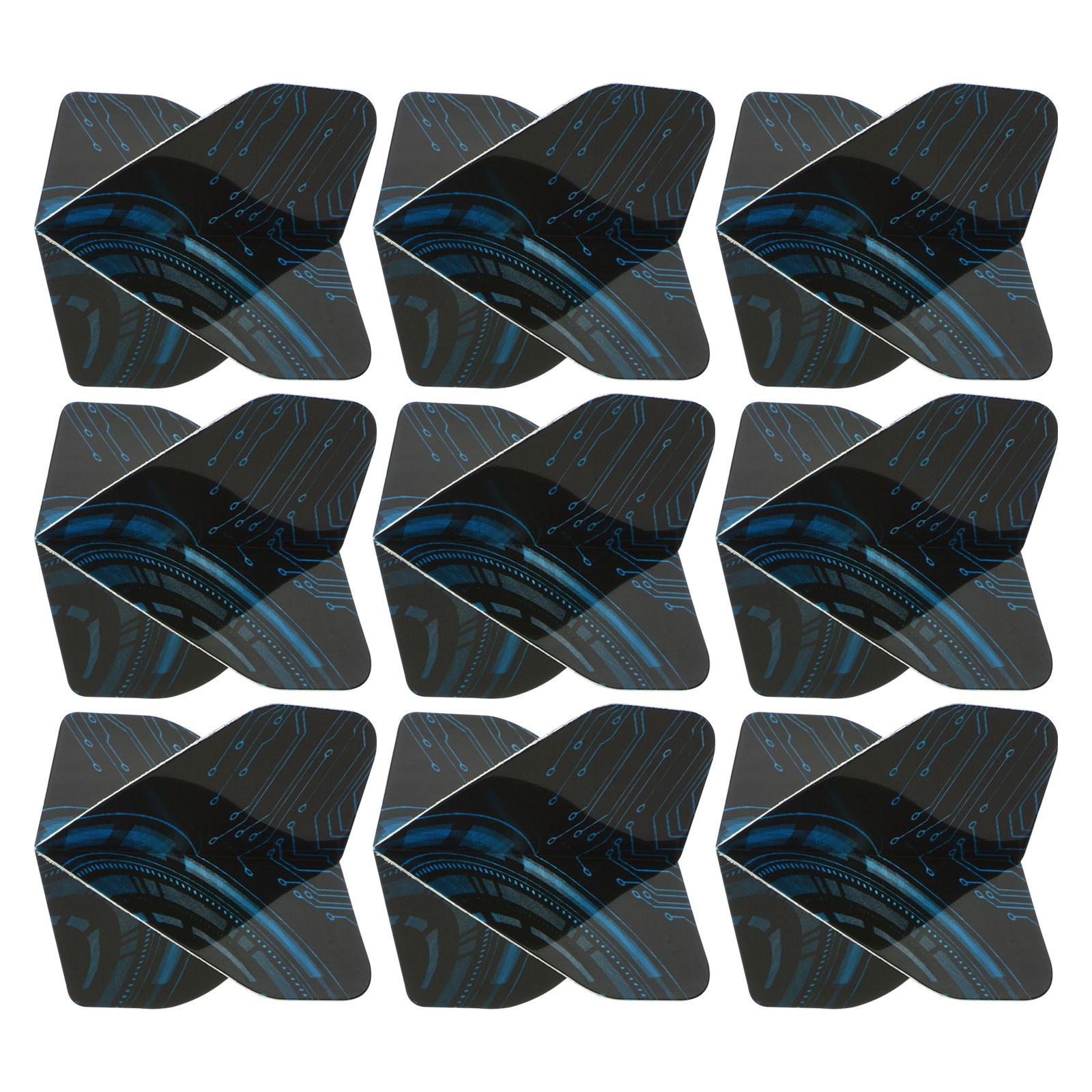 9Pcs Dart Flights,Standard Darts Accessory Mechanical Style Black,Blue