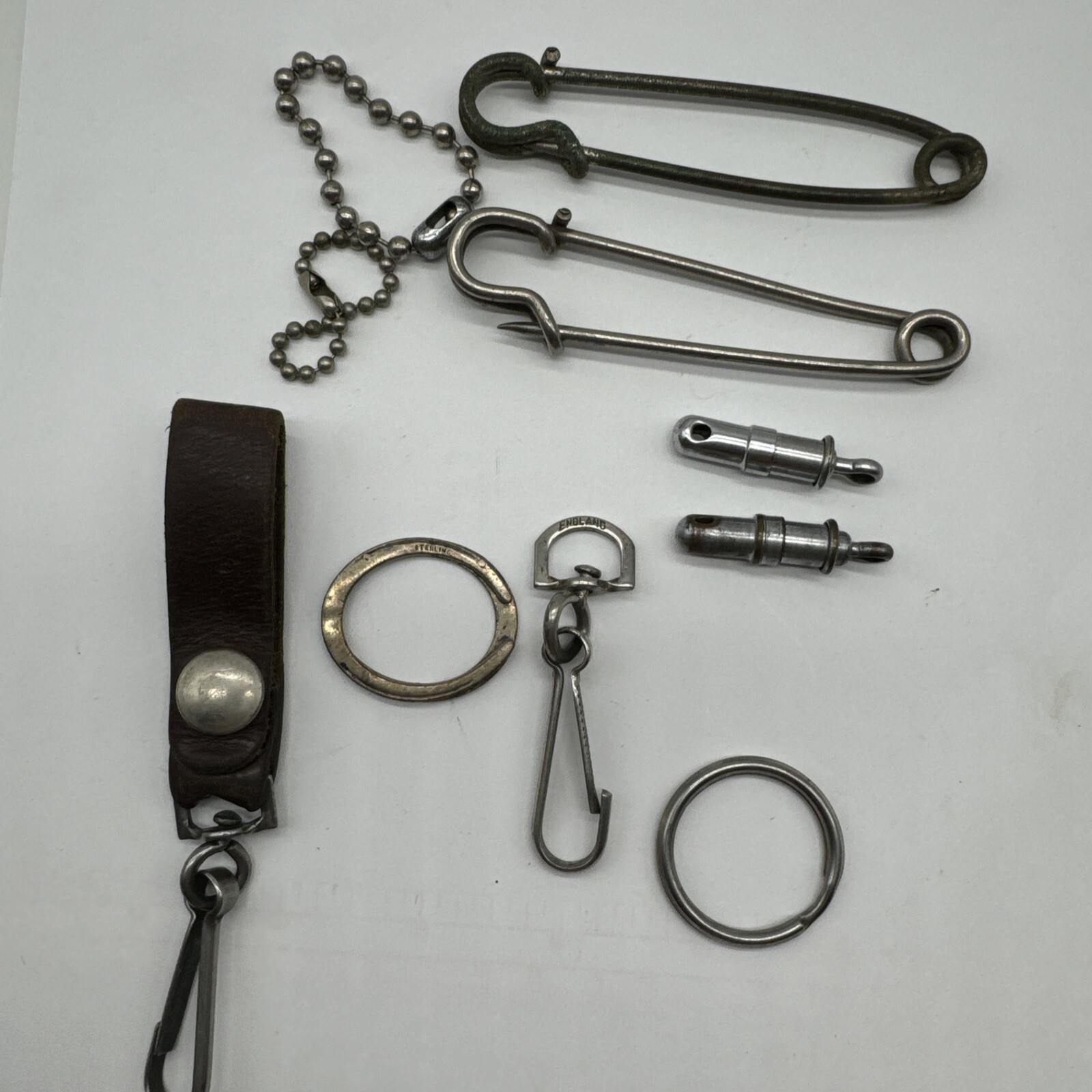 Lot Of 10 Vintage Key Rings Genuine Antique Key Holders Sterling England