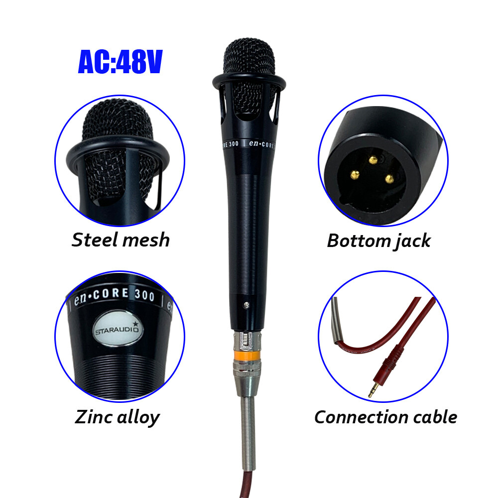 Pro Cardioid Microphone Elecrect Condense Complete Mic Recording Live Microphone