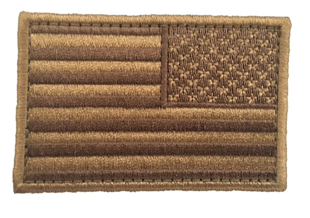 Tan US Flag (Reverse) Cloth Patch (SEAL MARSOC Special Forces GB F-35) 142