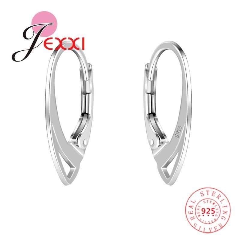 Hooks Coil Ear Wire Earrings-925 Sterling Silver DIY Women Earring Jewelry 100PC