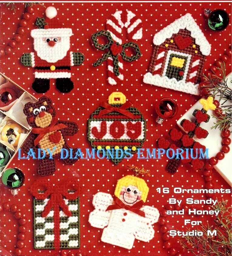 Lots More Christmas Cuties Vintage Plastic Canvas Booklet 14587 16 Ornaments