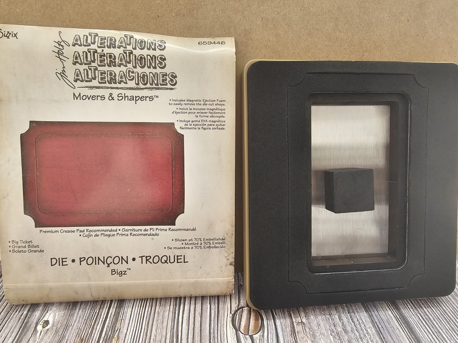 Sizzix Tim Holtz Movers & Shapers Bigz Die BIG TICKET  #659446