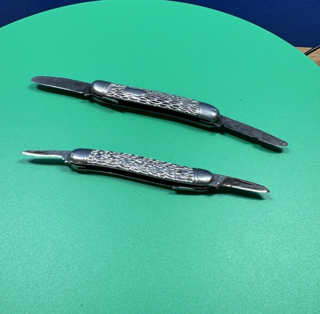 2 VTG Imperial Pocket Knifes ( With Numbers On Blades)