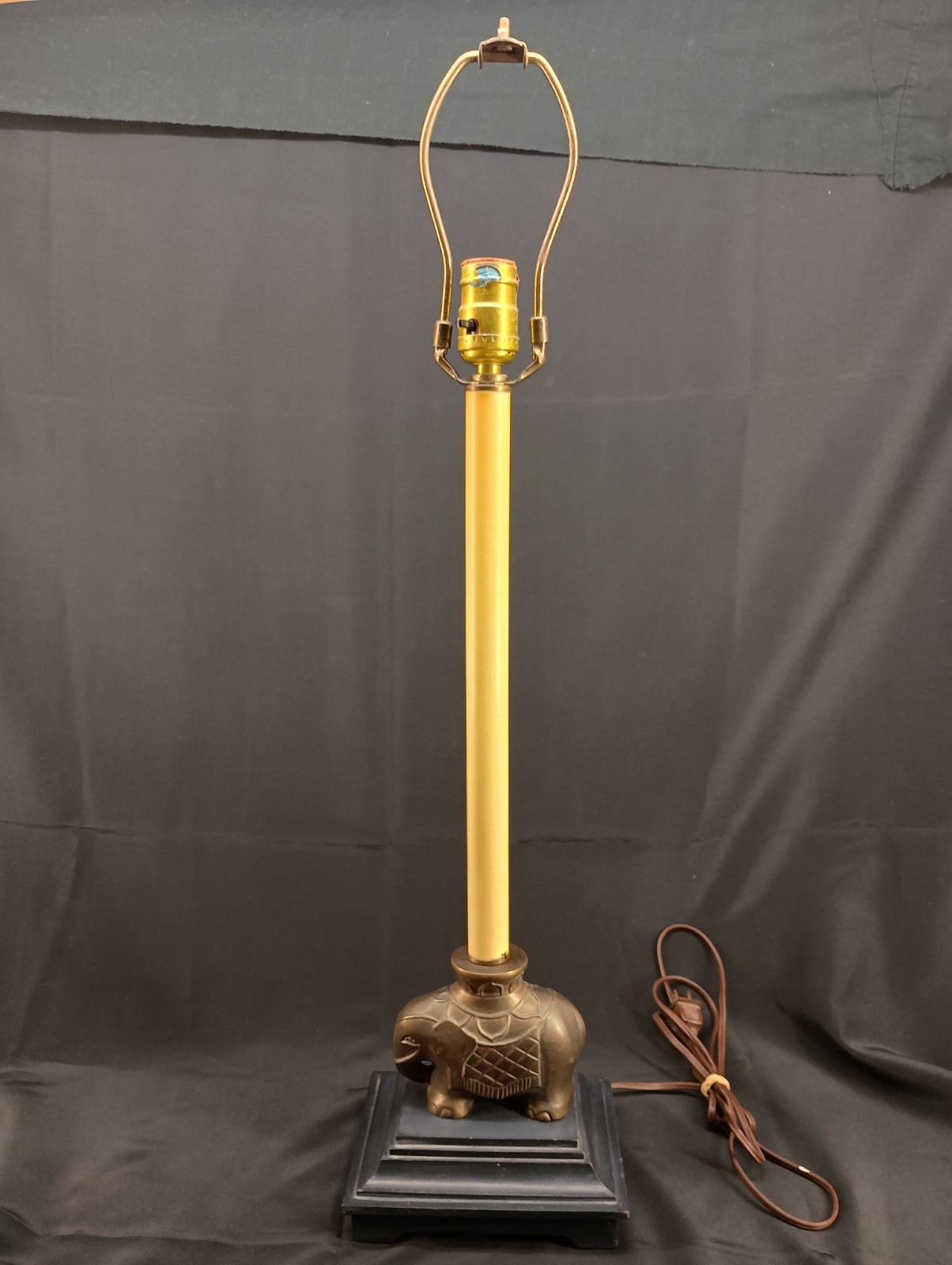 Vintage 23/27 Inch Brass Elephant Candlestick Lamp NO SHADE