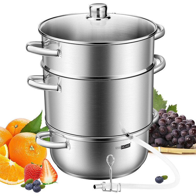 27.5cm 9.3Qt Stainless Steel Juice Steamer Extractor Fruit Vegetables Juicer Pot