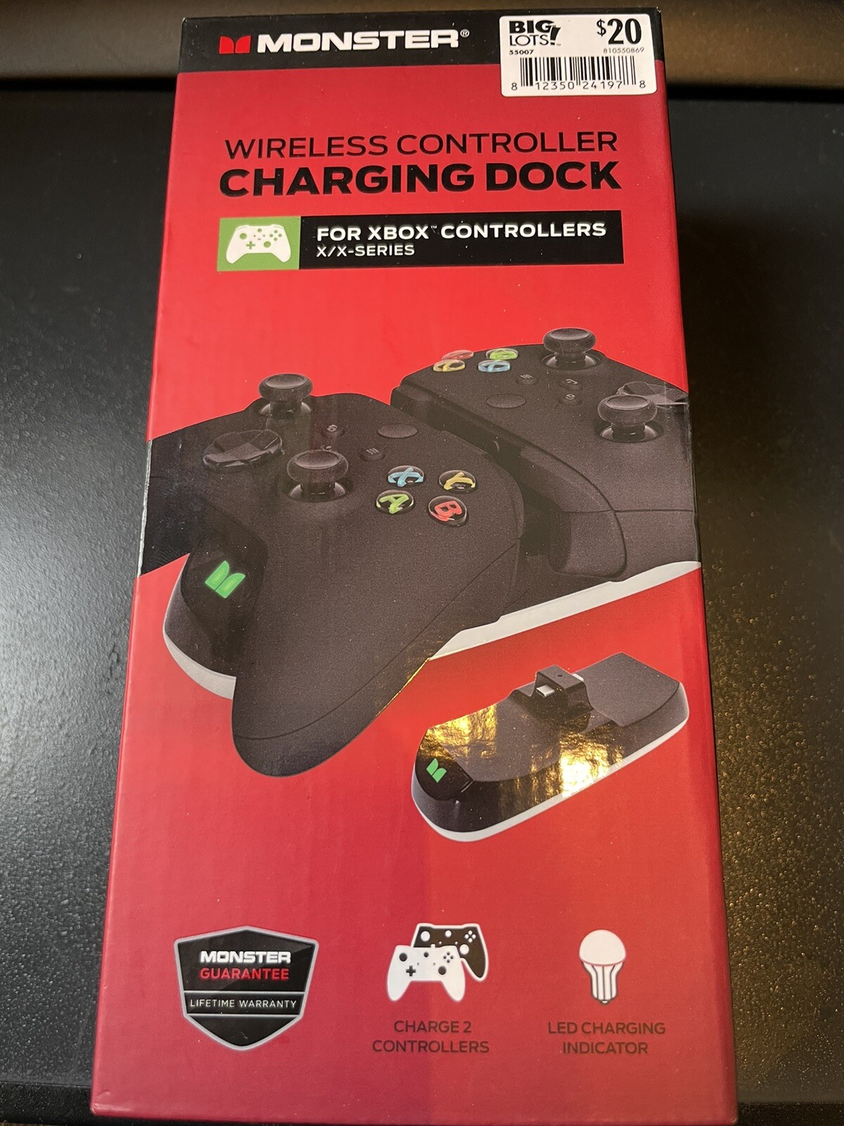 Monster Wireless Controller Charging Dock for Xbox X-Series Controllers NEW