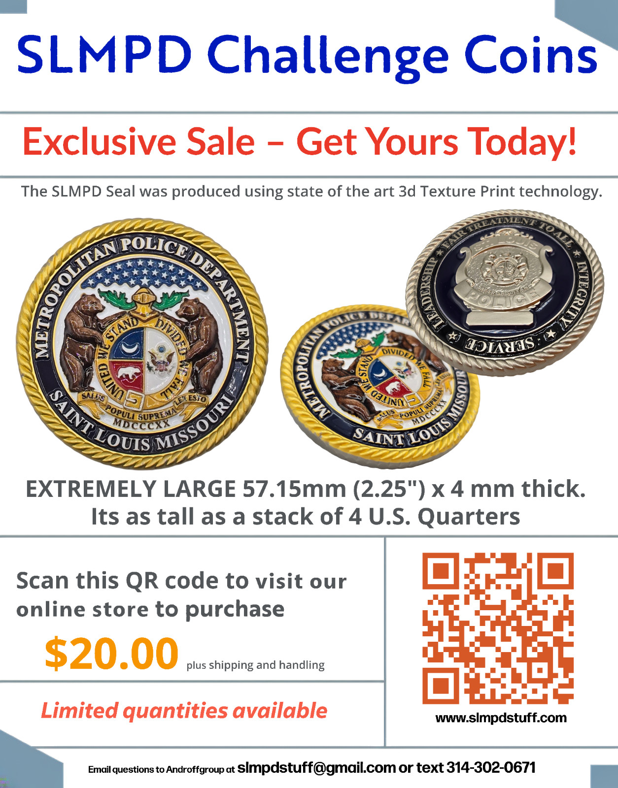 St Louis Police Department Challenge Coin, SLMPD, Police, Challenge Coin