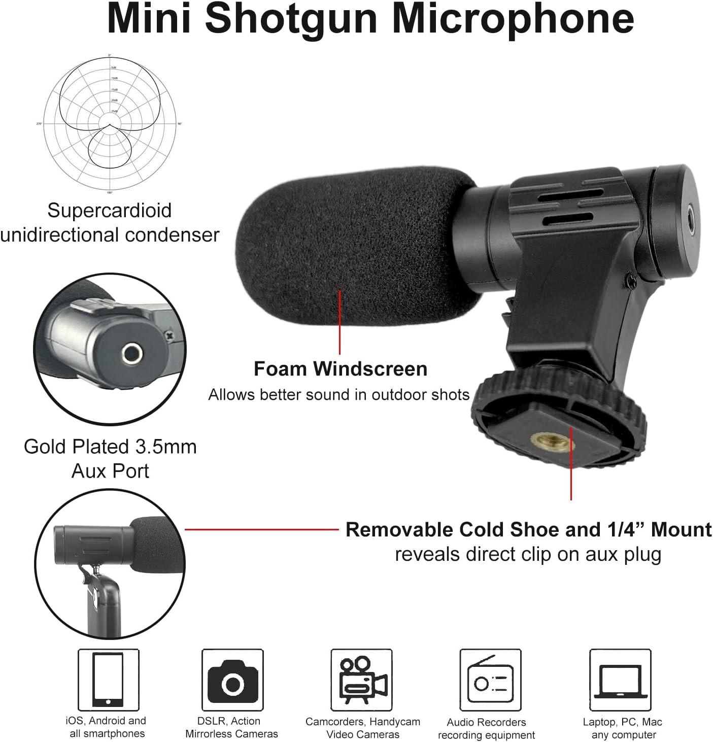 Smartphone Vlogging Kit for iPhone/Android w/ Light+Microphone+Tripod+Holder