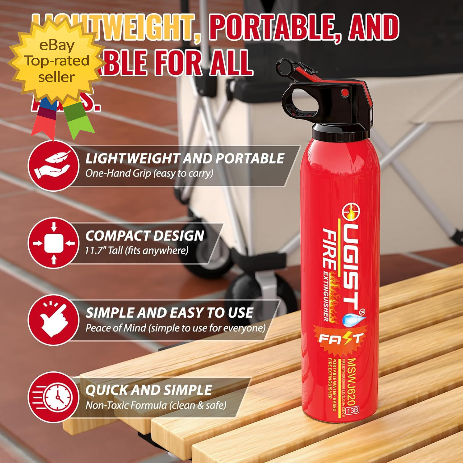 Small Portable Fire Extinguisher for Home and Kitchen 21Oz Each 1 Pack Water Ba