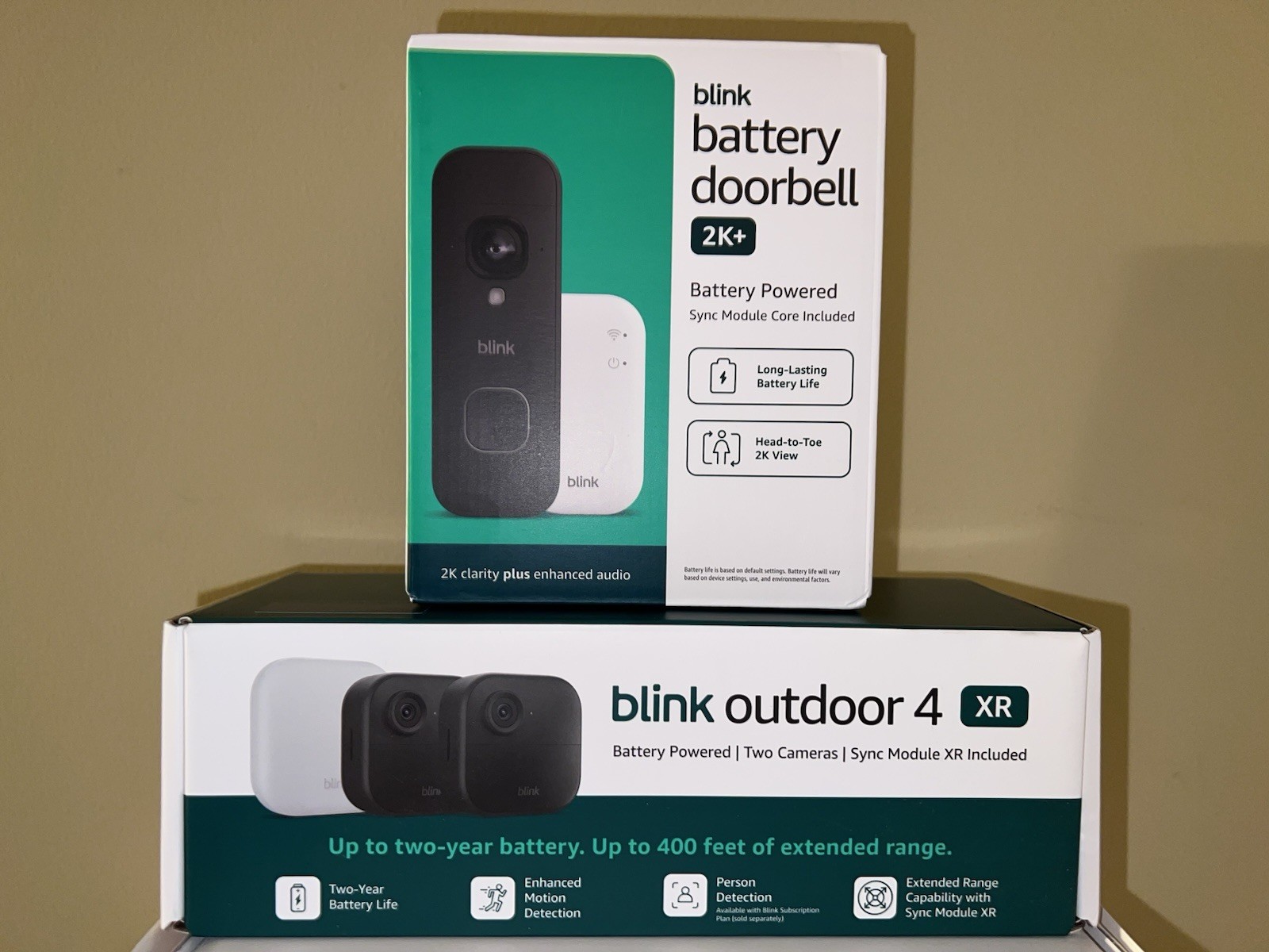 Blink Outdoor 4 XR Wireless 3 Camera Security System & Video Doorbell BUNDLE