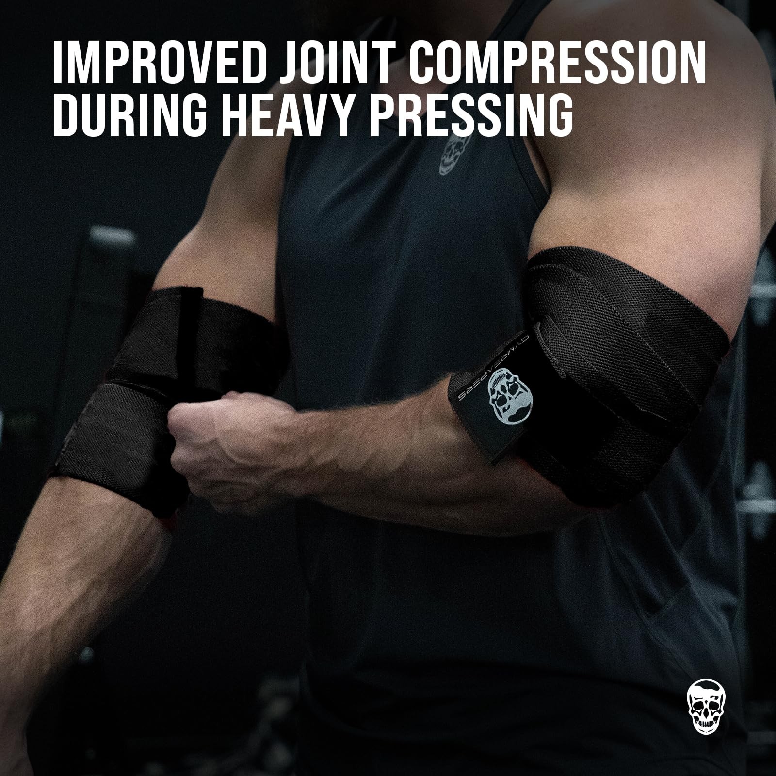Weightlifting Elbow Wraps (1 Pair) - Flexible 40'' Elbow Compression Strap & ...