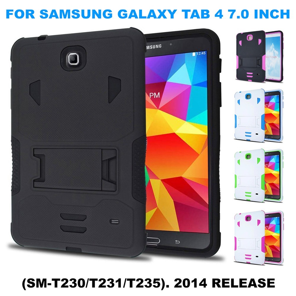 Tablet Case for Galaxy Tab 4 7" 2014 SM-T230 Heavy Duty Shockproof Kickstand