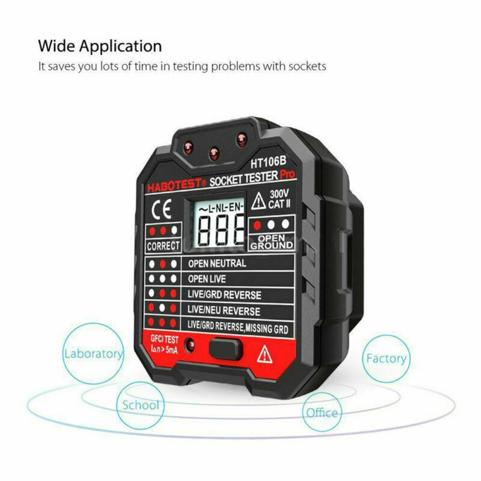 RCD/GFCI Socket Outlets Tester Circuit Voltage Line Detector Breaker Finder Tool
