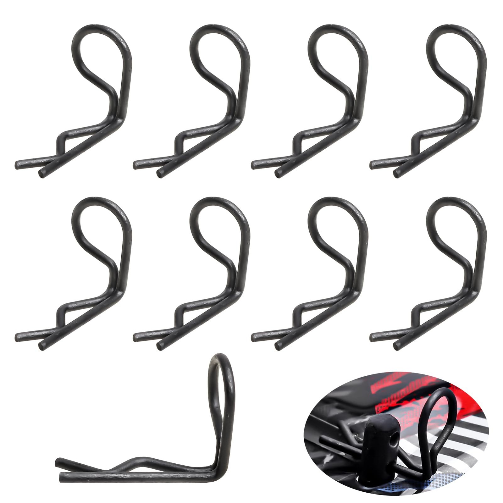 50-Pack 90-Degree Angle Body Clips Bent Pins for All 1/10 Scale Model